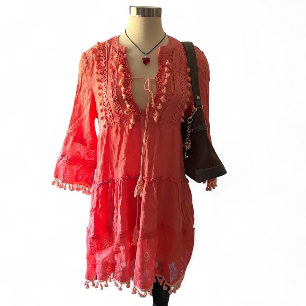 Unbranded Women's Pink and Orange Dress